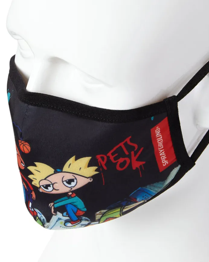 ADULT HEY ARNOLD MONEY STACKS FORM FITTING FACE-COVERING