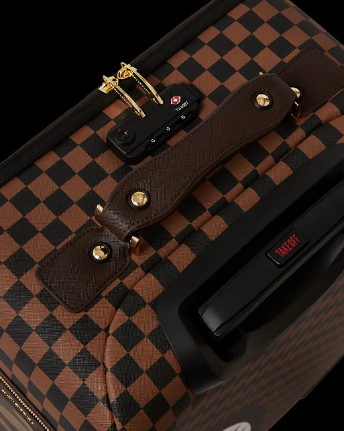 EXTERIOR GOLD ZIP POCKET SHARKS IN PARIS JETSETTER CARRY-ON LUGGAGE