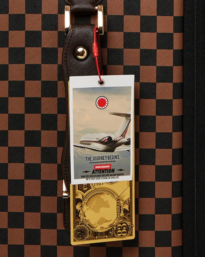 EXTERIOR GOLD ZIP POCKET SHARKS IN PARIS JETSETTER CARRY-ON LUGGAGE